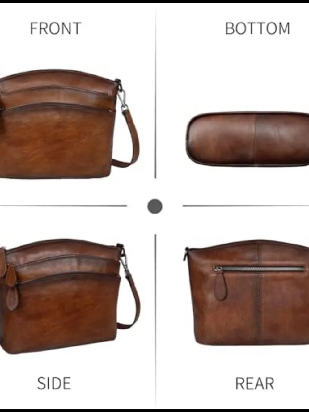 Vintage Leather Crossbody Shoulder Handbag Travel Purse